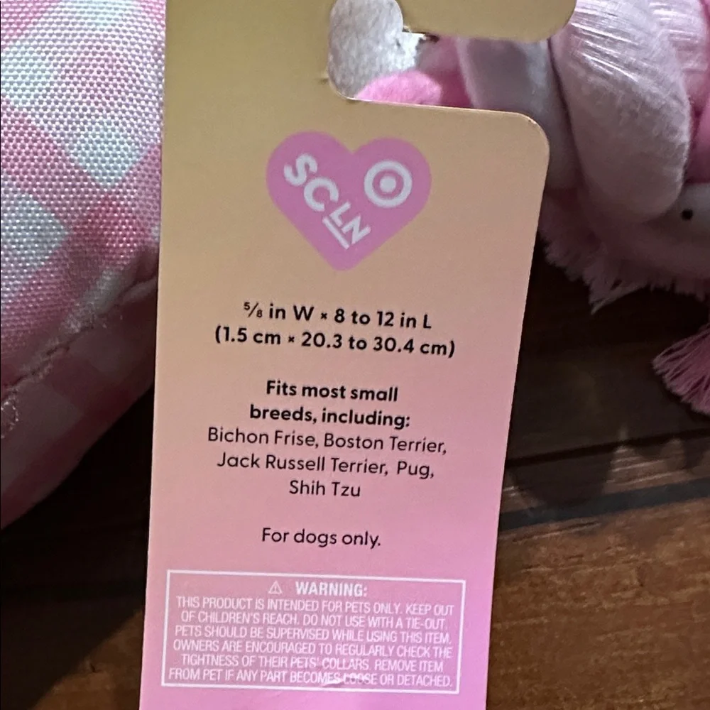Stoney‎ Clover lane Target collaboration dog collar & heart toy Pink gingham LE